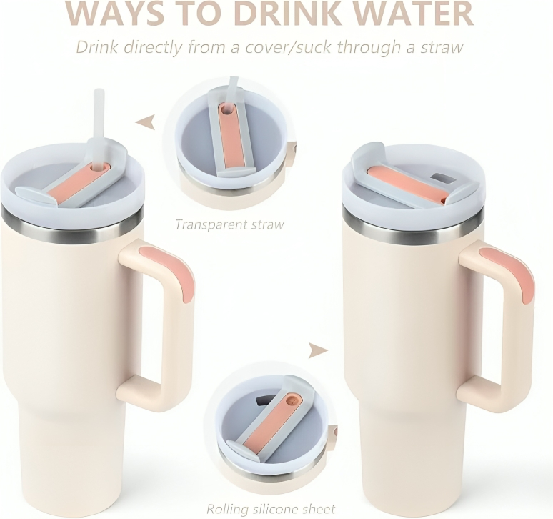 Insulted sipper with flask straw
