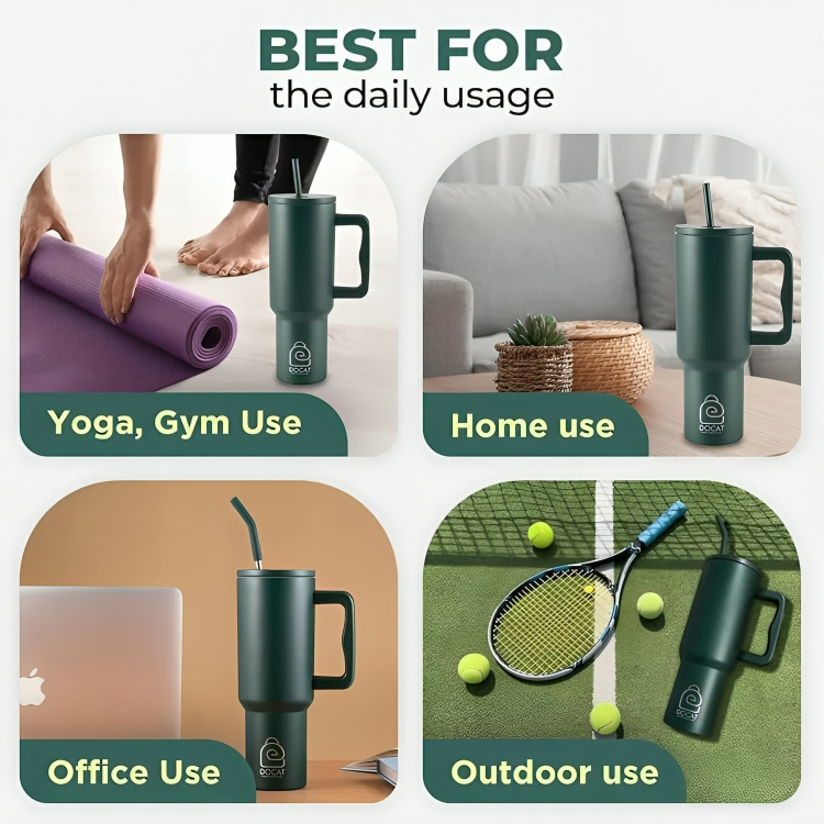 Insulted sipper with flask straw