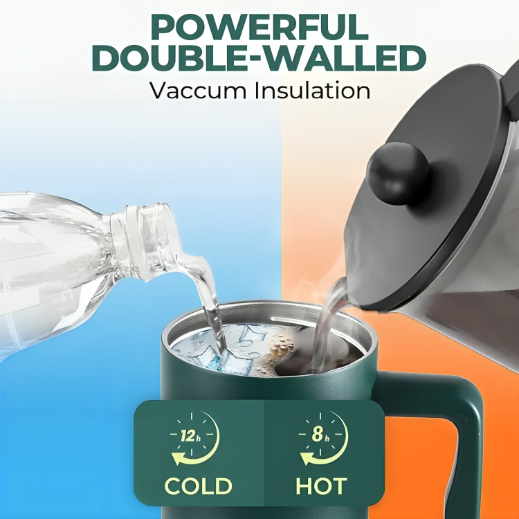 Insulted sipper with flask straw